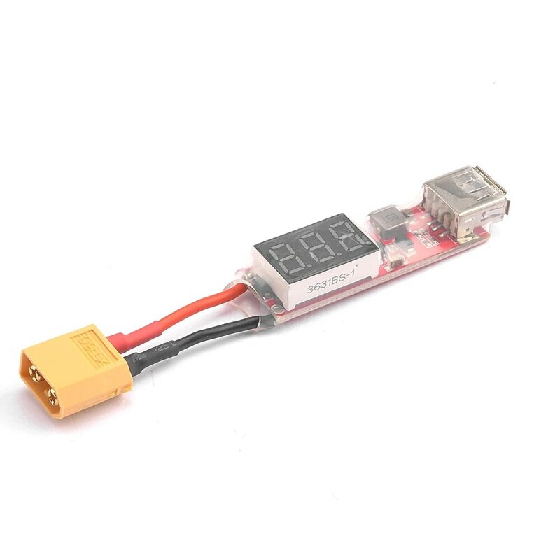 Pin Lithium LiPo 2S-6S Bộ chuyển đổi sạc XT60 / T sang USB với bảng chuyển đổi hiển thị điện áp để bảo vệ các tính năng điện thoại