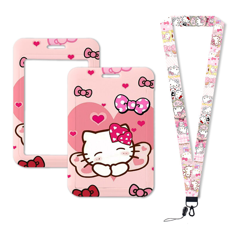 W New Kawaii Cute Sanrio Hello kitty Card Holder Multi Card Pull-Out Document Bag Portable Ins Anime Toys For Girls