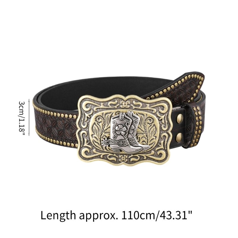 Adult Relief Pattern Waist Belt with Adjustable Buckle Luxurious Personality Waist Belt for Man Women Coat Dress Accessories