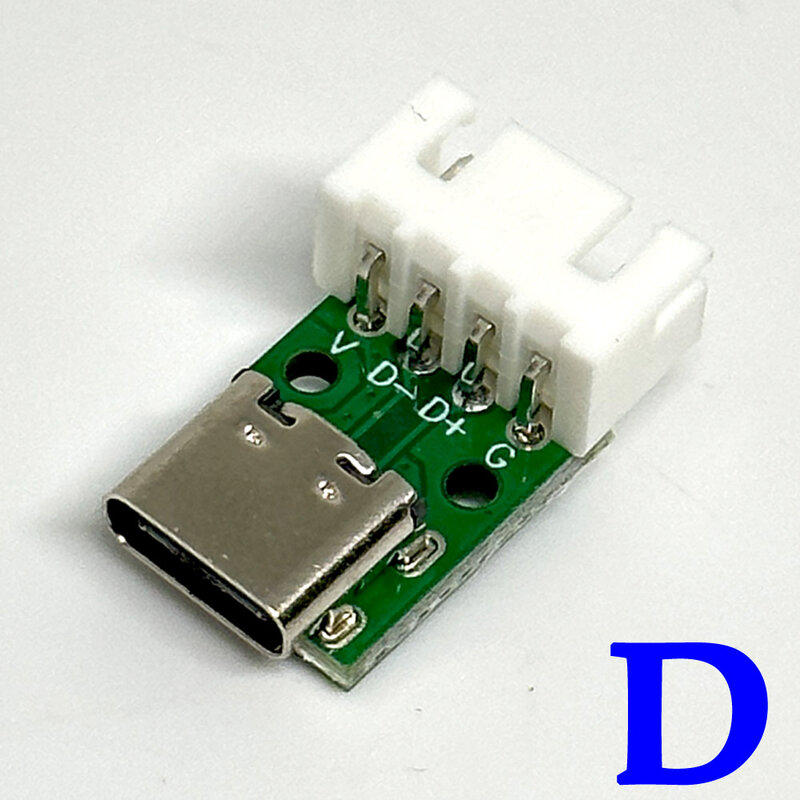 1-10 buah/lot TYPE-C USB 16 Pin sampai 2.54mm DIP PCB konektor papan uji papan Pin Solder perempuan Dip Pin Header Adapter