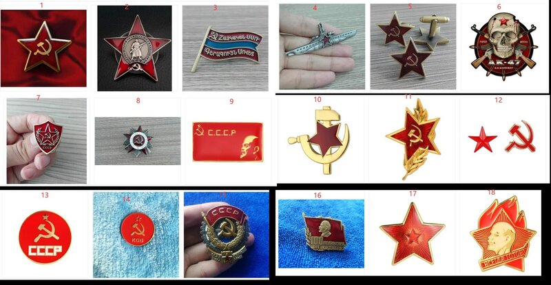 SMTP JX3 Bintang Merah Soviet Medali Sosialis Armenia Perwakilan Soviet Lencana Palu Sabit Soviet Lencana Logam Rusia