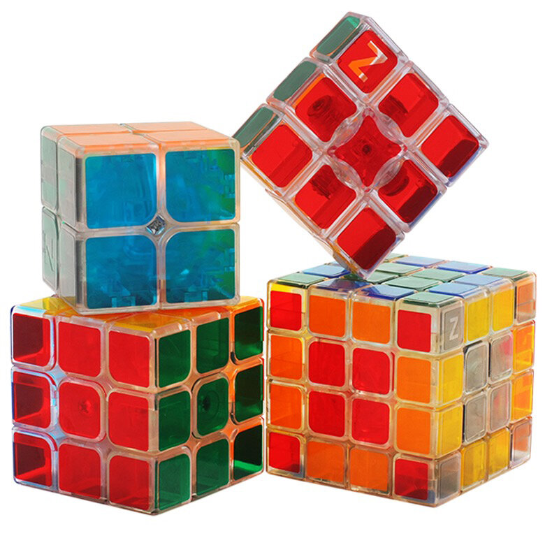 Cubo mágico suave transparente para adultos, juguete profesional antiestrés, Mini rompecabezas educativo, 2x2, 3x3