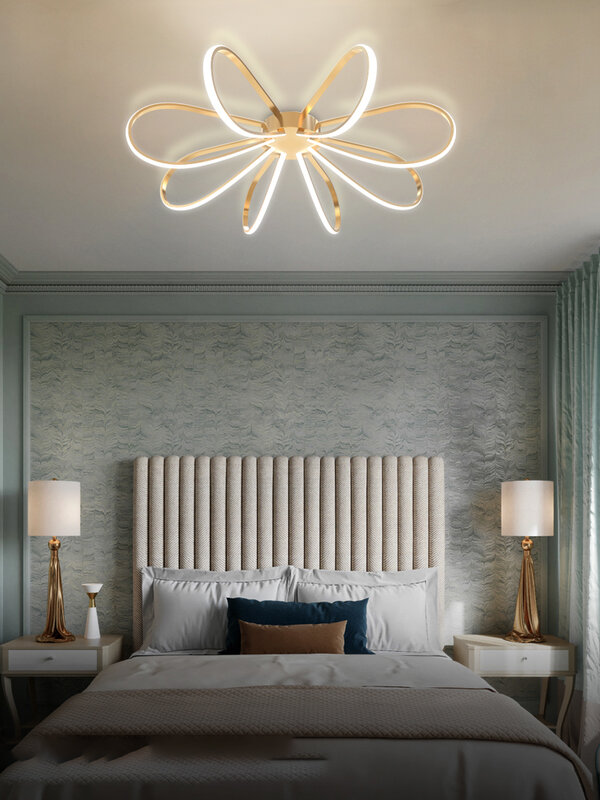 Modern Led Luxury Living Room Bedroom Geometric Warm Romantic Wedding Room Ceiling