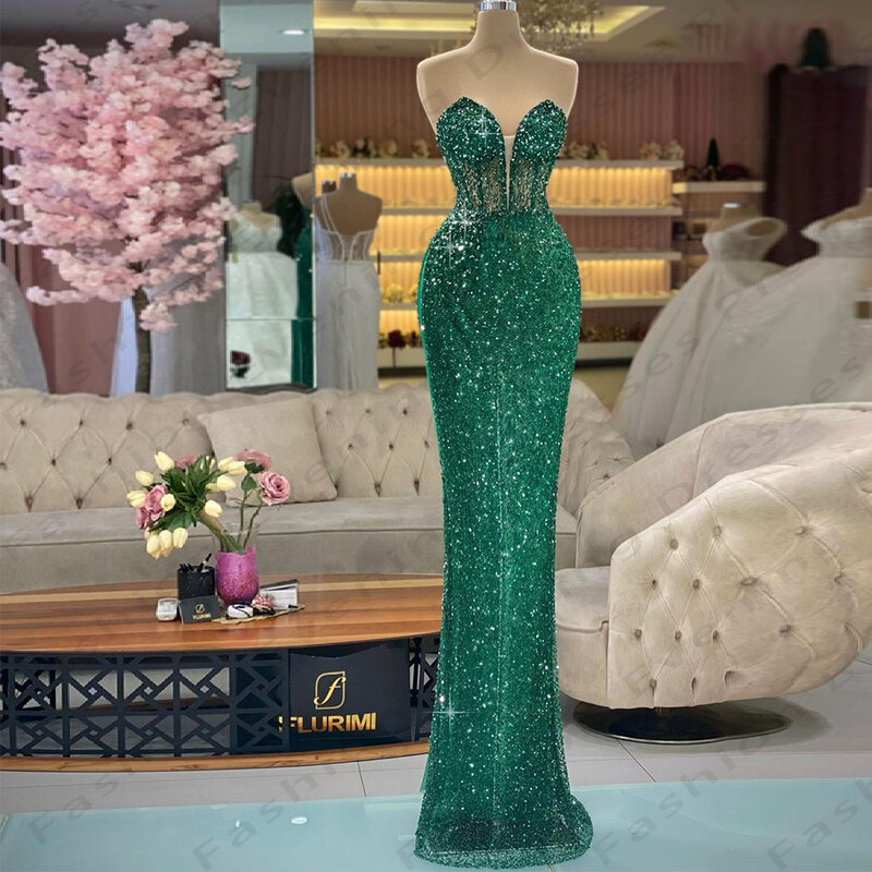 Exquisite Beading Evening Dresses For Women Sexy Slim Fashion Beautiful Off Shoulder Sleeveless Sparkling Beading Prom Gowns