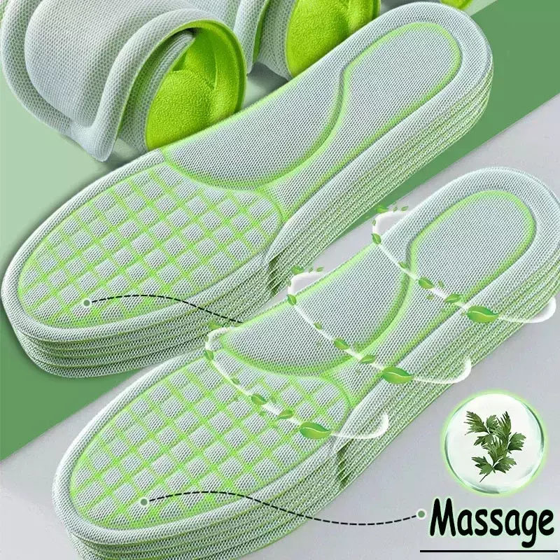 Plantillas ortopédicas de espuma viscoelástica para hombres y mujeres, plantilla desodorizante para zapatos, absorbe el sudor, accesorios para zapatos antibacterianos suaves