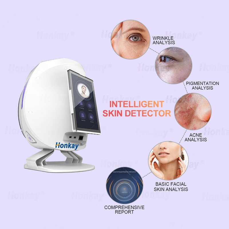 AISIA 3D AI penganalisis kulit peralatan kecantikan deteksi wajah masalah kulit Diagnosis 8 spektrum profesional Fece mesin analisis