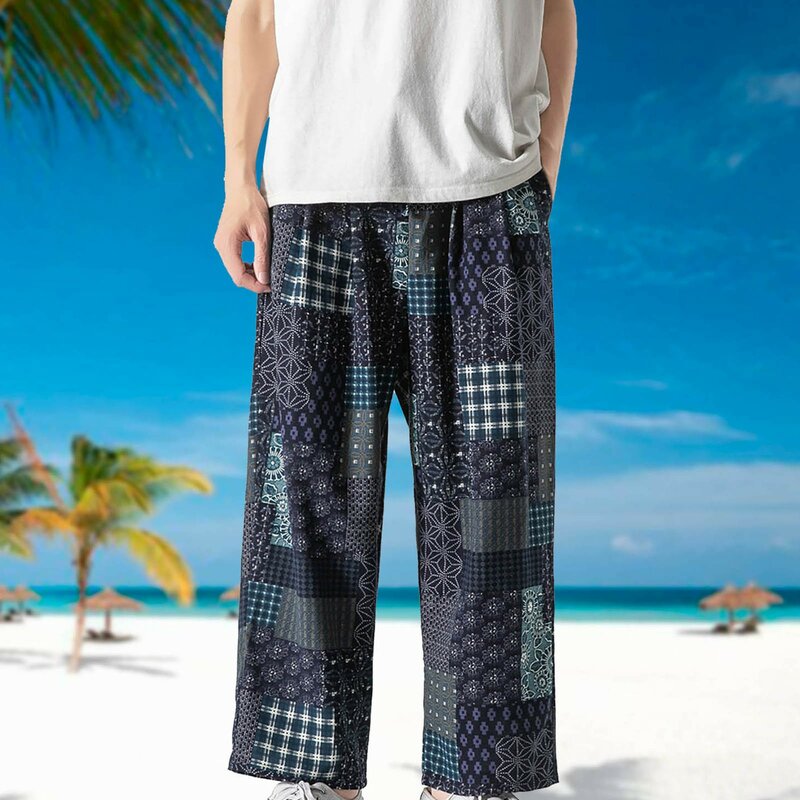 Pantalon de Style Harajuku pour Homme, Sarouel à Jambes Larges, Droit, Décontracté, Patchwork, Streetwear