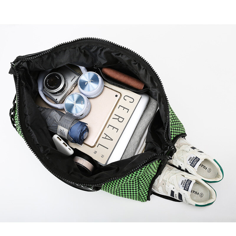 Knit Fabric Fashion Travel Bag Men and Women Large Capacity Handbag Lightweight Luggage Duffle Bag Gym Fitness Bag For Male