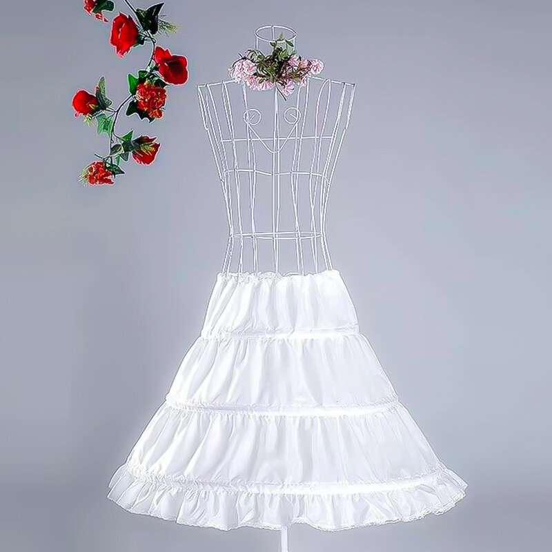 Bridal Wedding Dress Skirt Inner Support Crinoline Wire Loops Fluffy Lining Skirt Party Prom Ball Elastic Belt Mesh Accessories