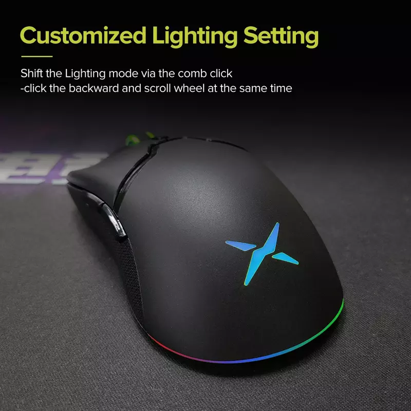 Delux M800PRO PAW3370 RGB Optical Wireless Gaming Mouse 19000 DPI Wired Programmable Ergonomic Mice Rechargeable For Windows Mac
