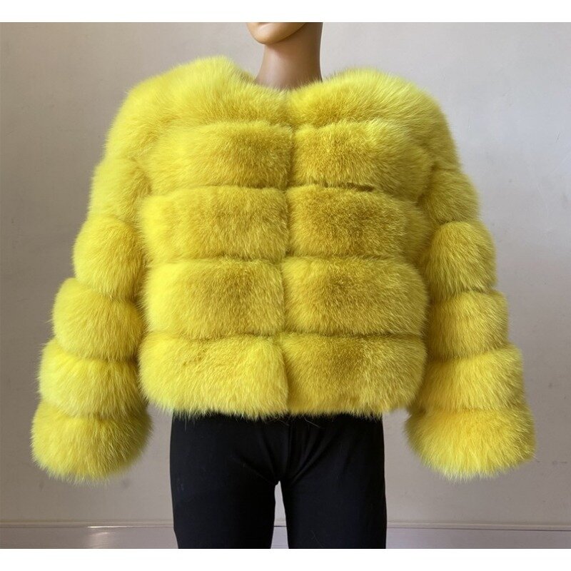 2023 Chic Autumn Winter Fur Coat Women Faux Fox Fur Jacket Thickened Warm Long Sleeve Windproof Snow Jacket Plus Size Outerwear