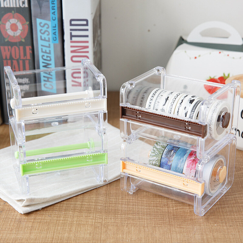 Cortador de cinta adhesiva de papelería japonesa, organizador de almacenamiento de cinta Washi, dispensador de cinta de oficina, suministros de oficina
