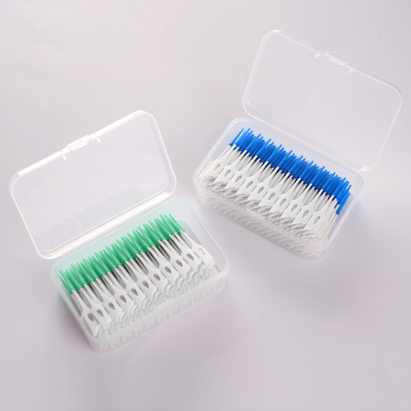 Silicone Dental Interdentais Brushes Super Macio Escova de Limpeza Cuidados Com Os Dentes Palitos fio Dental Oral Ferramentas 150Pcs Ou 200 Pçs/set