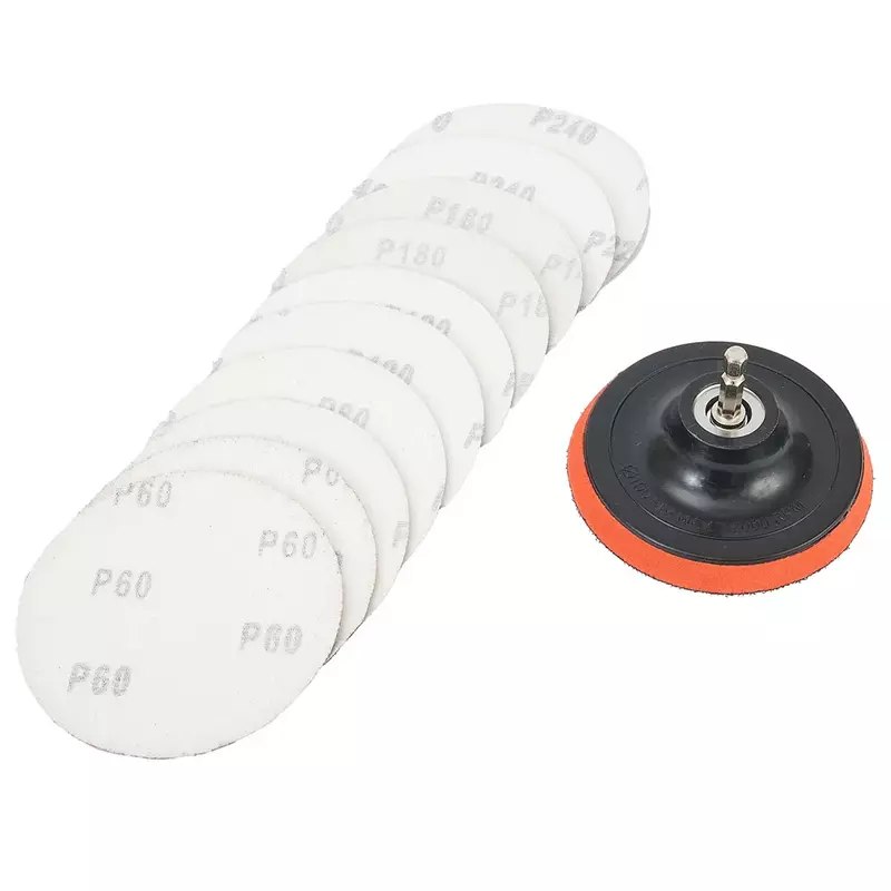 Набор шлифовальных дисков 4 дюйма, 100 мм, наждачная бумага с крючком и петлей, подложка с зернистостью 60-240 и адаптер для дрели м10