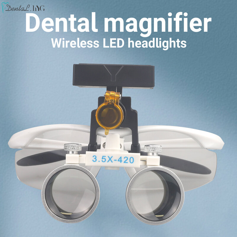 Occhialini dentali LED Headlight lente d'ingrandimento regolabile dentale binoculare per chirurgia dentale operazione odontoiatria occhiali professionali