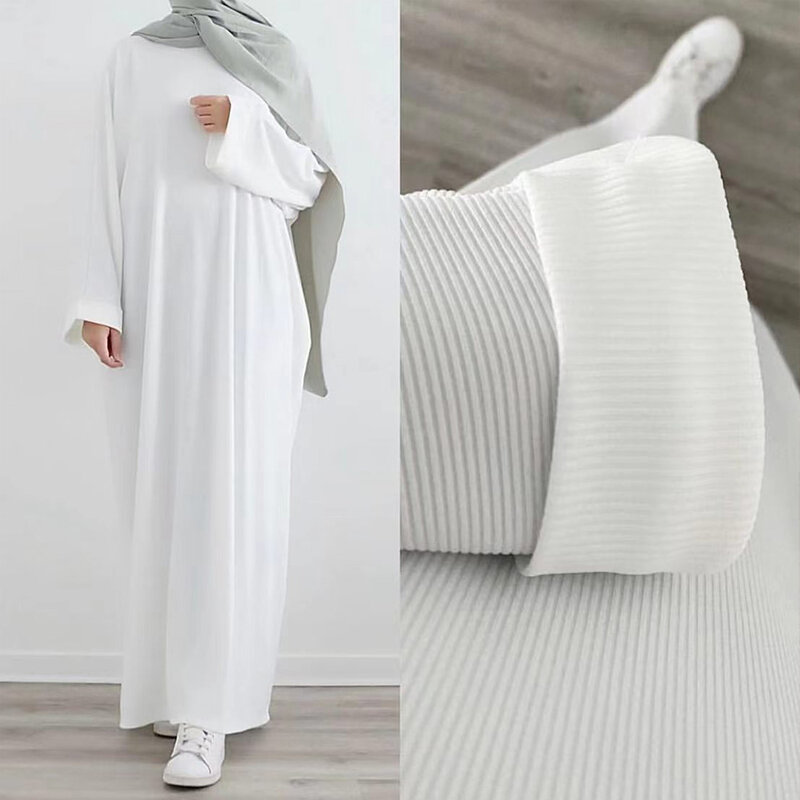 Abaya en tricot côtelé pour femmes musulmanes, Hijab décontracté, Robe, Islam, Dubaï, Turquie, Tenue modeste, Ramadan, Eid, Kaftan, Hijine-y, Vêtements d'automne et d'hiver