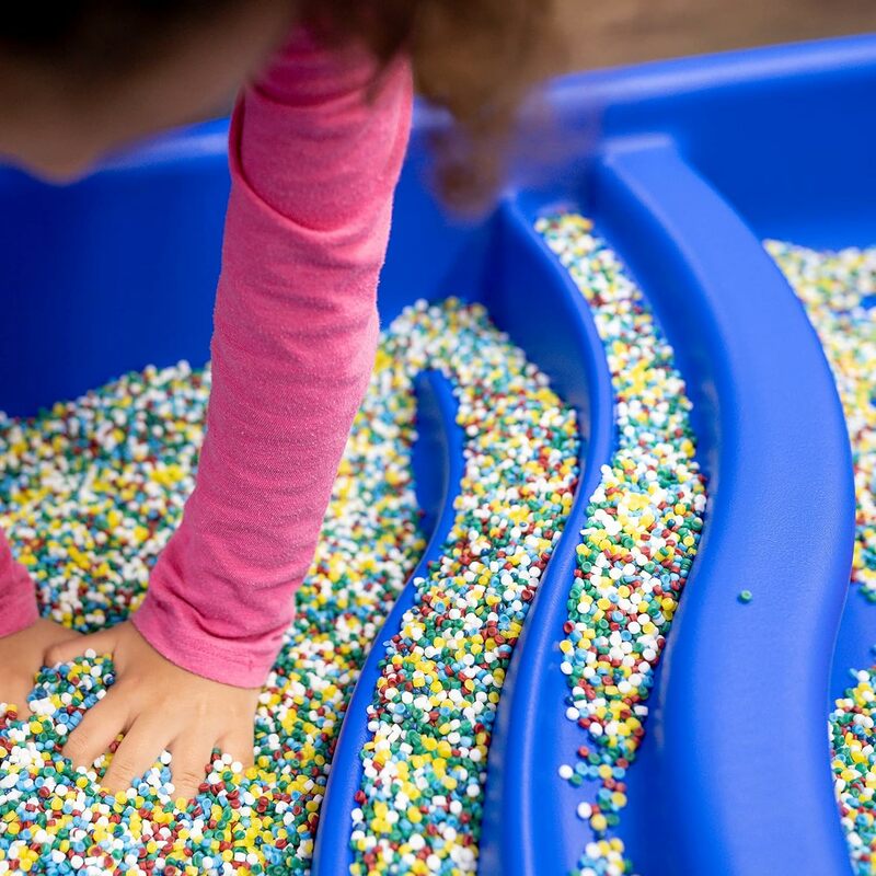 Fábrica Infantil Normal Grande Mesa Sensorial, Sandbox com Tampa, Mesa de Água para Crianças, Azul, 24"