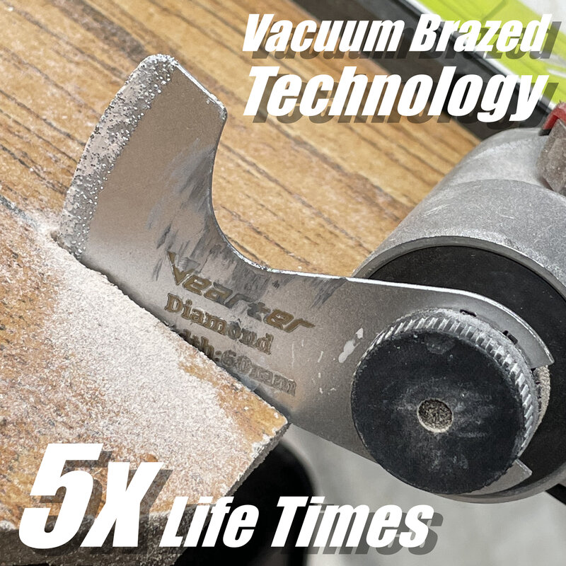 Vearter Vacuum Brazed Diamond Segment Swing Multi-tool Oscillating Blade Mortar Cutting Saw Blades Precise for Grout Removal
