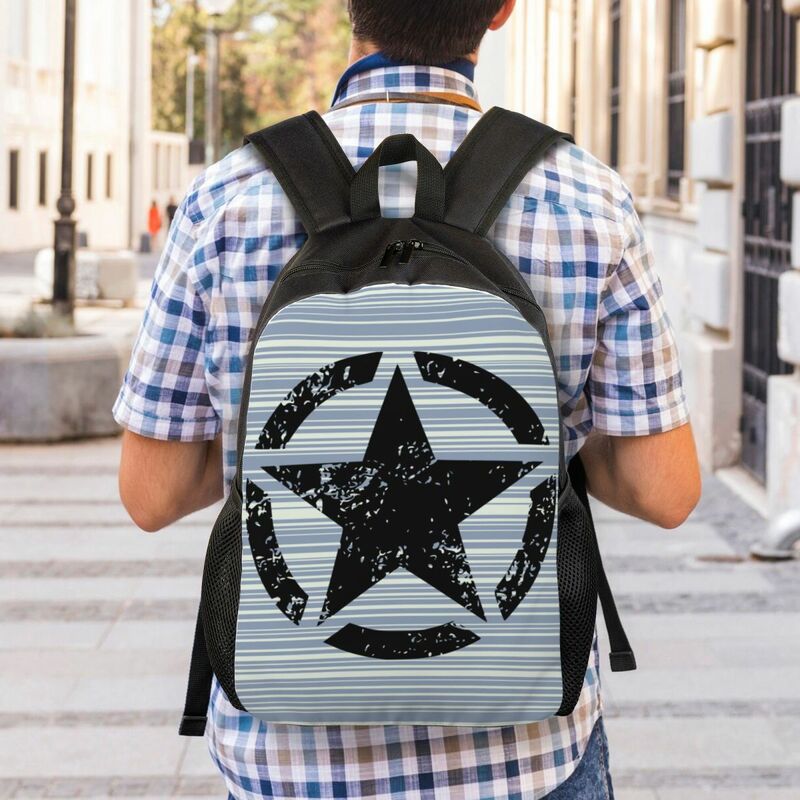 3D Print Military Tactical Army Star Backpacks for Girls Boys School College Travel Bags Men Women Bookbag Fits 15 Inch Laptop