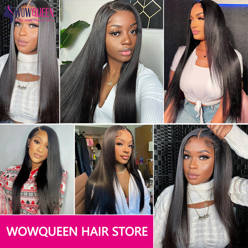 Easy And Go Wig 4x4 Pre-Cut HD Lace Closure Wig Straight Glueless Human Hair Wig For Women Ready To Wear Pre Plucked 180 Density