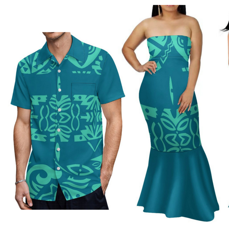 Nowości Odzież Samoa Polinezyjskie sukienki z rybim ogonem Sukienka bodycon Długa sukienka bez ramiączek Syrena
