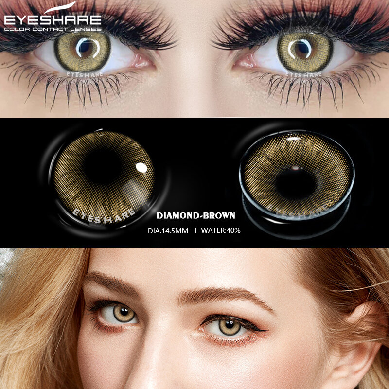 EYESHARE-lentes de contacto de Color para los ojos, lentillas de Color verde, azul, Aurora, 2 piezas, maquillaje cosmético