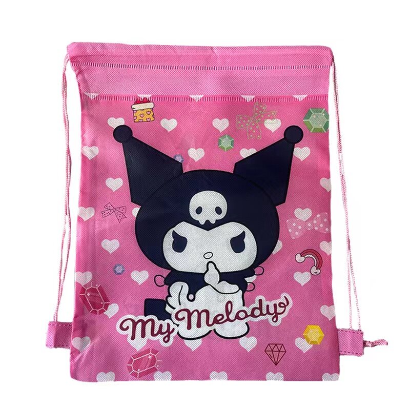 hello kitty Drawstring Bag Non-woven Bundle Pocket Storage Travel Bag Storage Cloth Shopping Bag Backpack Girls Party Supplies
