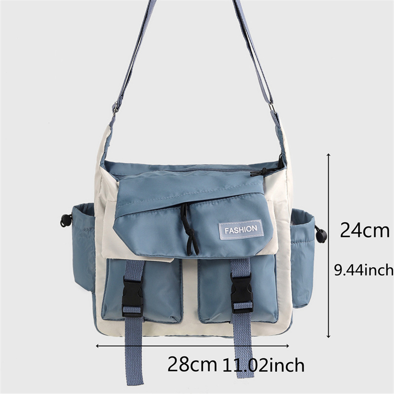 Casual Nylon Crossbody Bag For Men Women Teenager Large Capacity Messenger Bag  Student Single Shoulder Bag For Travel Daily Use