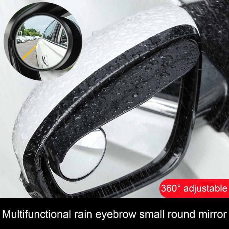 Rétroviseur grand angle convexe pour voiture, miroir à angle mort pour voiture, cadre rond, rétroviseur transparent, rétroviseur réglable, lunettes de pluie