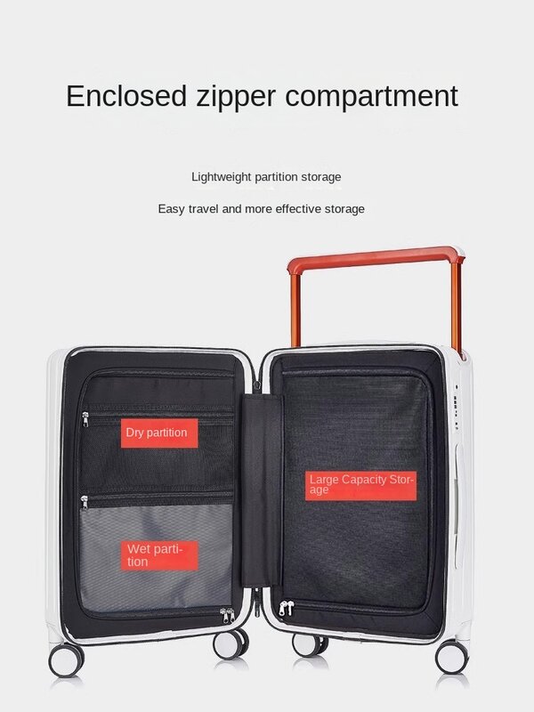 Wide Handle Front Opening Luggage Trolley Suitcase New 20/26 inch Boarding Travel Bag High Quality Password Suitcases Travel