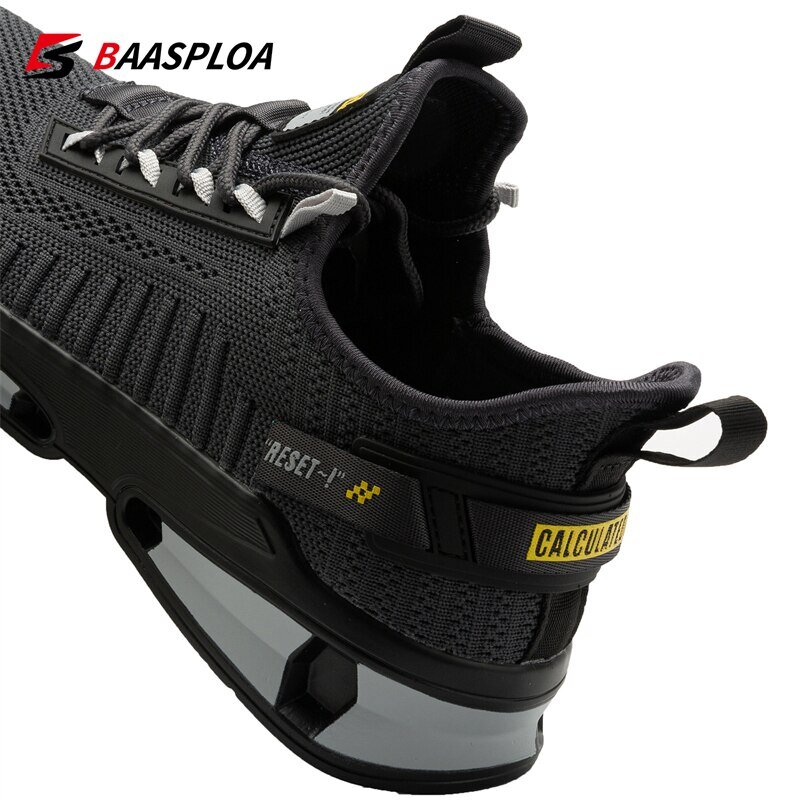 Baasploa 2023 New Men Sneaker Comfortable Knit Walking Shoes Breathable Fashion Sneaker Anti-Slip Shock-Absorbing Casual Shoes
