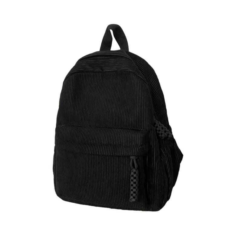 2024 New School Bags Double Strap Shoulder Bags Versatile Solid Color Backpack for Girl Student Large Capacity Corduroy Book