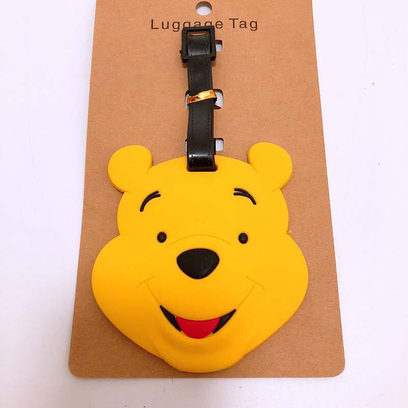 Disney Tigger & Pooh-accesorios de viaje para equipaje, etiqueta de Gel de sílice para maleta, soporte para identificación, etiqueta de embarque portátil