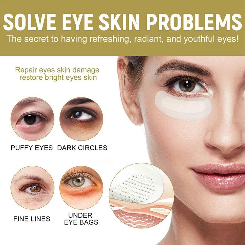Parches para los ojos con microagujas de ácido hialurónico, mascarilla para antienvejecimiento, antiarrugas, ojeras, hidratante debajo de los ojos, almohadillas de Gel para la piel, 1 par
