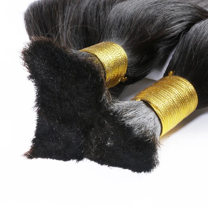 Волнистые объемные человеческие волосы, 100% Необработанные бразильские натуральные человеческие волосы для наращивания, для плетения мокрых и волнистых микрочеловеческих волос