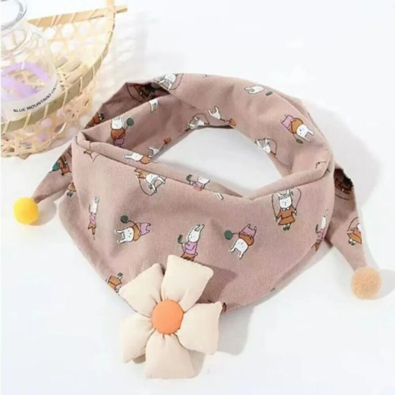 Soft and Skin Friendly Cute Baby Scarves Cute Cotton Breathable Baby Scarf Warm Windproof Children's Triangular Scarf
