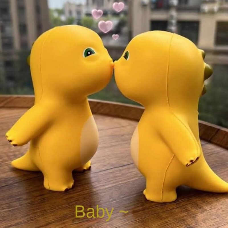 Boneka mainan dekompresi naga susu kecil dinosaurus mainan kartun mainan Remas susu lambat mengembang kembali Naga mainan boneka lembut warna kuning