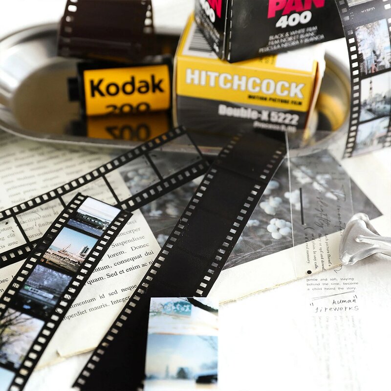Cintas de PET de película Vintage, 25mm x 2m, bricolaje, Collage de recortes, papelería, decoración, materiales de diario, etiquetas adhesivas
