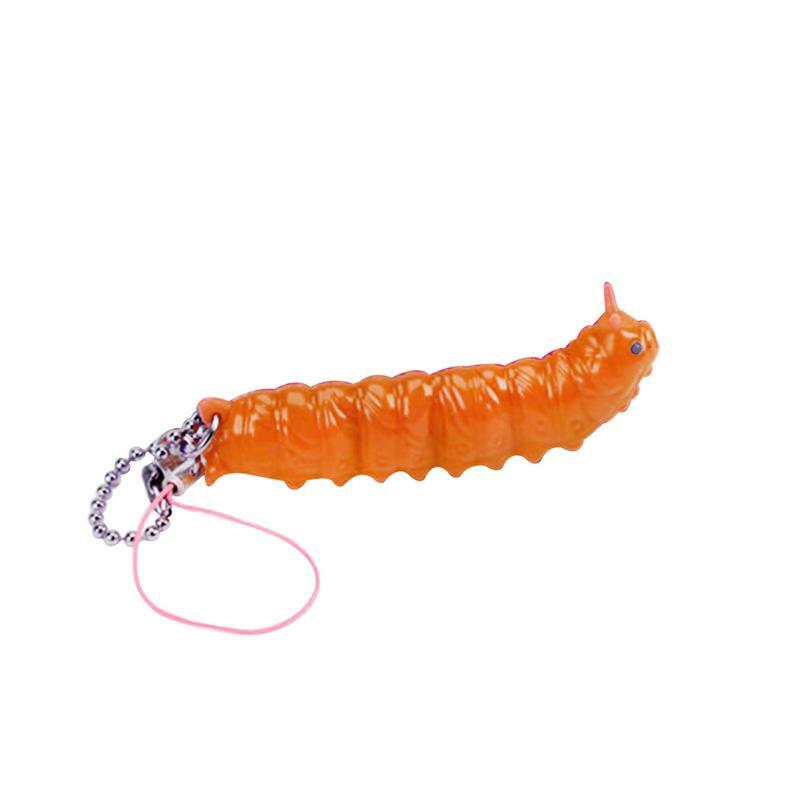 1Pc Cute Caterpillar Squeeze Keychain Relieves Stress Toy Bean Fun Pea Soybean Sensory Toy Worm Anti Stress Funny Toys For Kids
