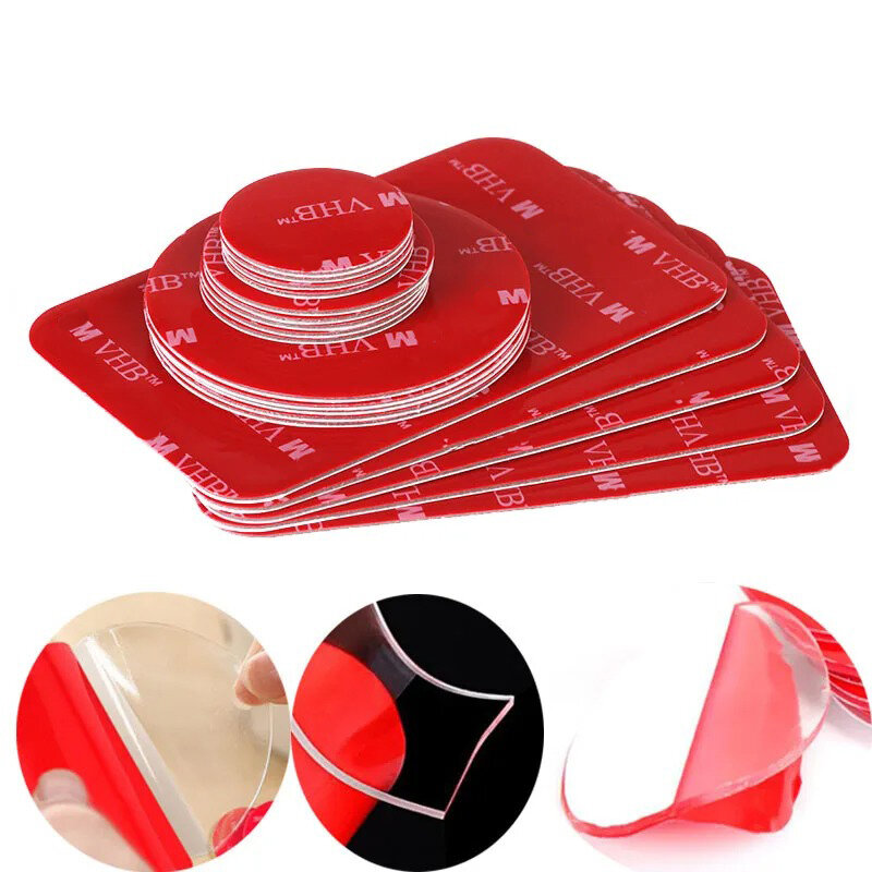 10pcs/set Transparent  Acrylic Double-Sided Adhesive Tape Strong Adhesive Patch Waterproof No Trace High Temperature Resistance
