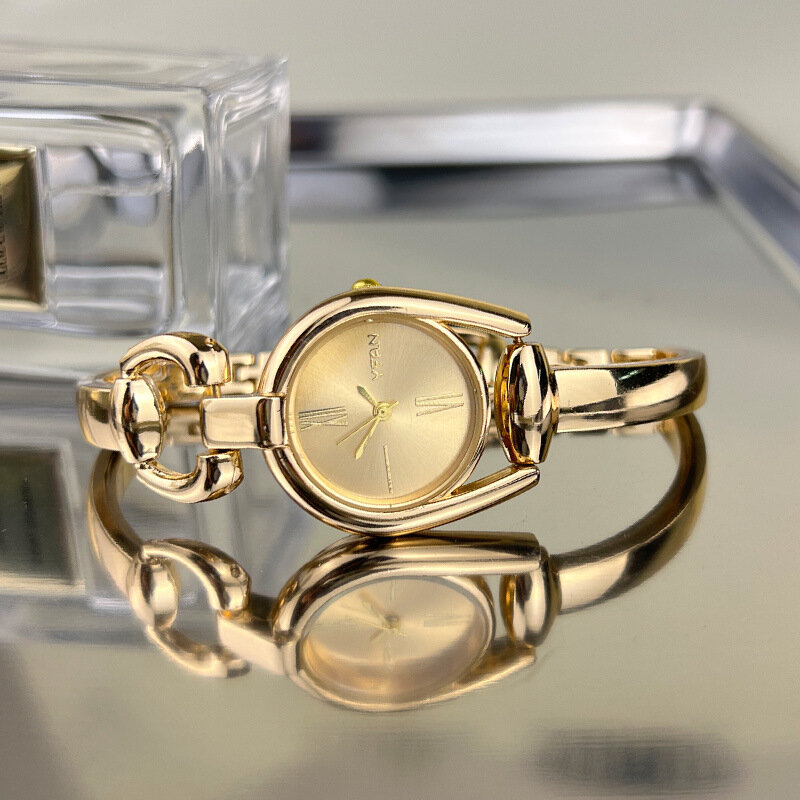 Nicho requintado relógio de pulso de quartzo feminino, pulseira minimalista, elegante, high-end, elegante