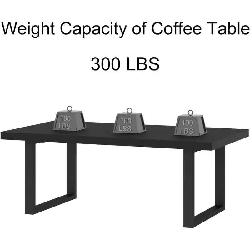 Tavolini da tè e caffè da 47 pollici per soggiorno mobili in rovere nero tavolo centrale industriale minimalista in legno fine dei tavoli da pranzo