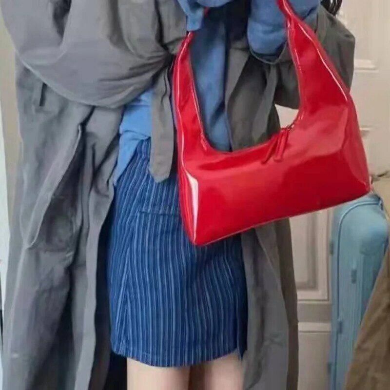 Singola borsa a tracolla lucida di lusso alla moda borse ascellari per le donne Casual Messenger di alta qualità Versatile Crossbody Fashion