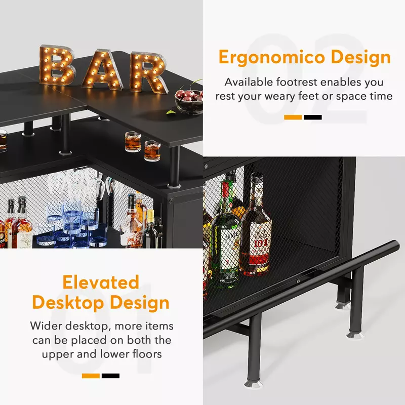 Tribesigns Home Bar Unit Mini Liquor Table Cabinet