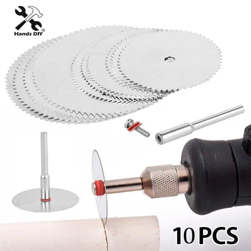 10 pçs mini lâmina de serra circular elétrica moagem disco de corte ferramenta rotativa para dremel cortador de metal ferramenta de corte de madeira discos