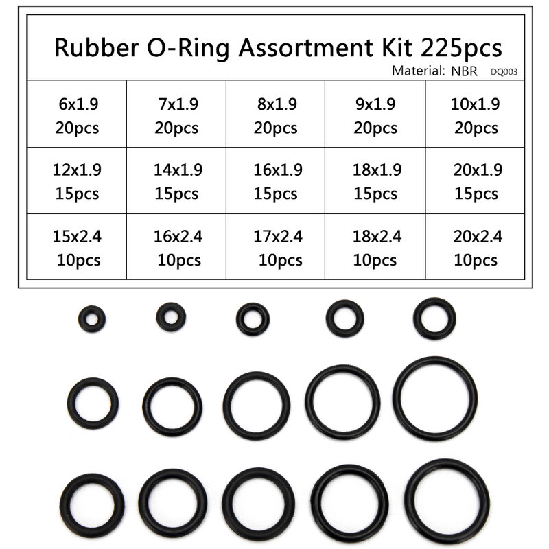 Paintball NBR guarnizione in gomma O-ring OD 6mm-35mm CS 1mm 1.5mm 1.9mm 2.4mm 3.1mm Kit di sostituzione guarnizioni 94-225 pz/set S3