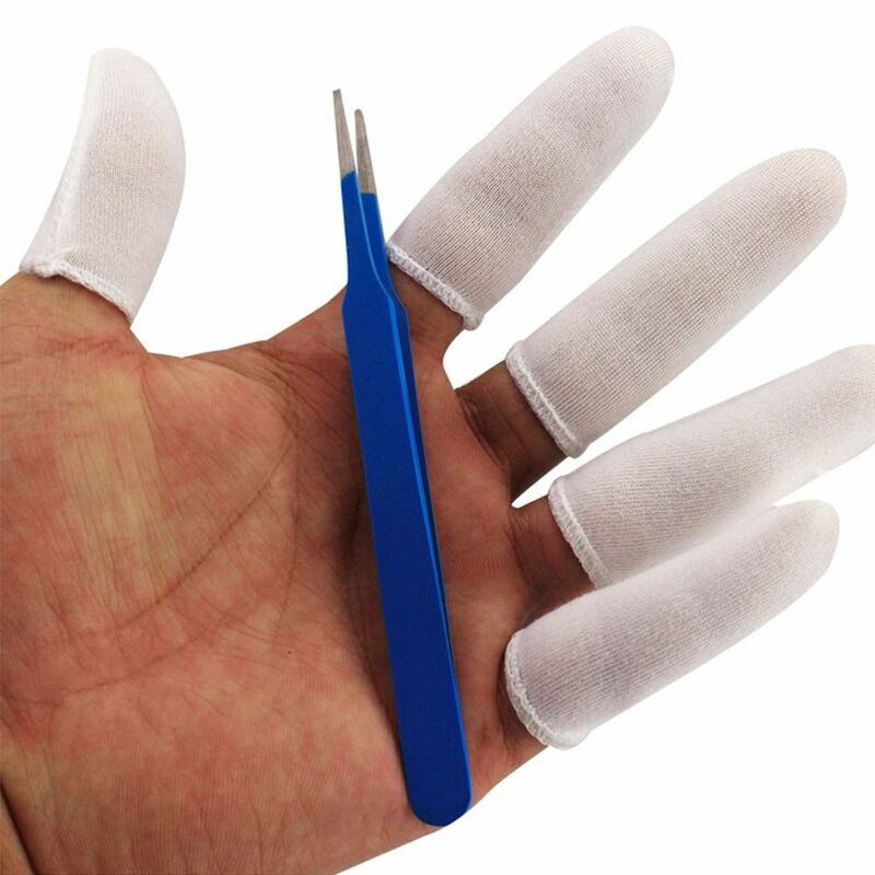 100PCS Disposable Cotton Finger Cots Sweat Absorption Thickening Finger Covers White Wear-resistant Finger Protectors Work