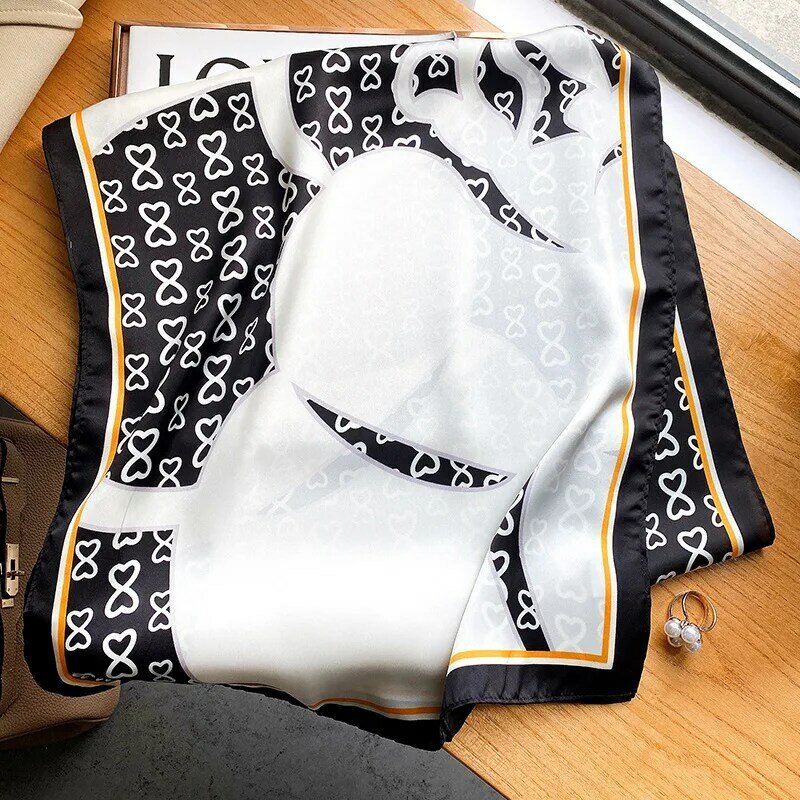 Estilo coreano protetor solar lenço longo clássico 160x40cm lenços de seda 2022 popular leopardo impressão headcloth quatro estações moda xales