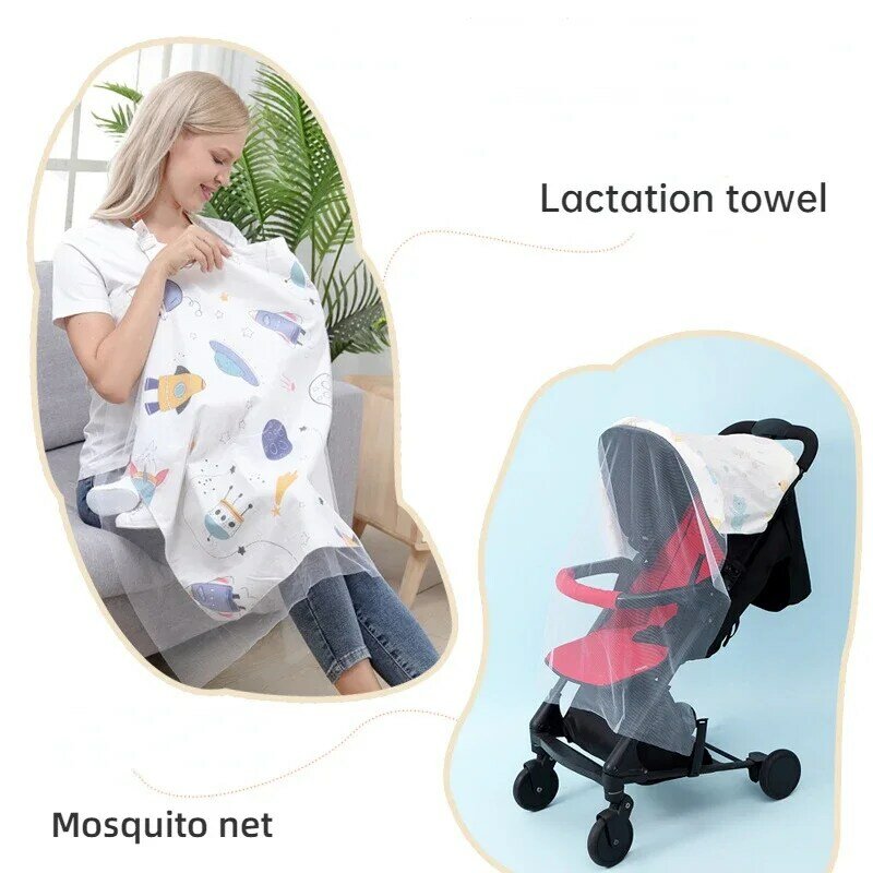 Delantal de tela 100% algodón para bebé recién nacido, muselina transpirable con cubierta de privacidad, para amamantar, alimentación al aire libre
