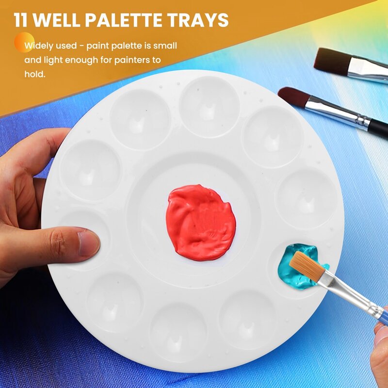 24 Pcs Paint Palette Tray Plastic For Kids And Adults To Create DIY Craft Professional Art Painting